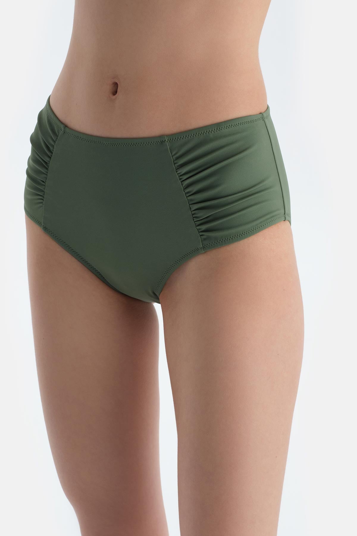 Yeşil Yanı Drapeli Yüksek Bel Alt