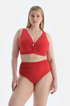 Kırmızı Korseli Toparlayıcı Bikini Üst