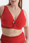 Kırmızı Korseli Toparlayıcı Bikini Üst