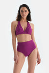 Mor Balenli Bikini Üst