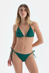 Koyu Yeşil Üçgen Küçük Bikini Üst