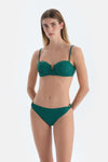 Koyu Yeşil Straplez Bikini Üst