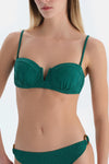 Koyu Yeşil Straplez Bikini Üst
