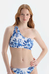Multicolor Tek Omuz Bikini Üst