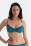 Petrol Mavi Balenli Bikini Üst