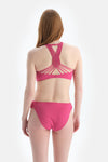 Fuşya Halter Yaka Bikini Üst