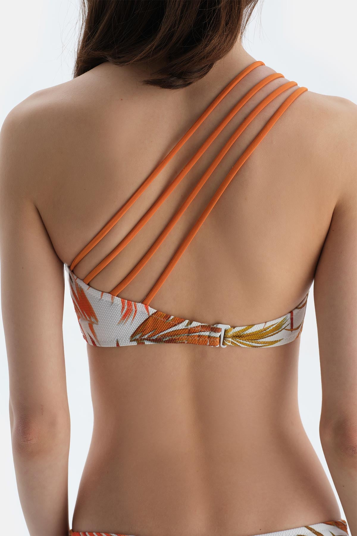 Multicolor Tek Omuz Bikini Üst