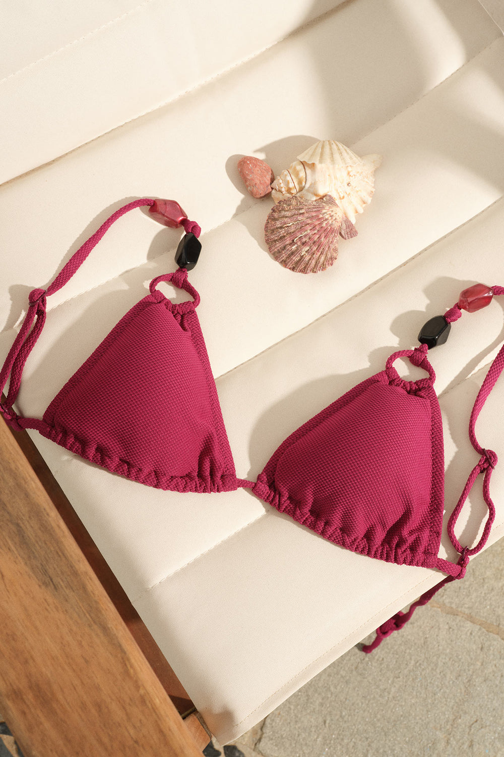 Vişne Üçgen Küçük Bikini Üst