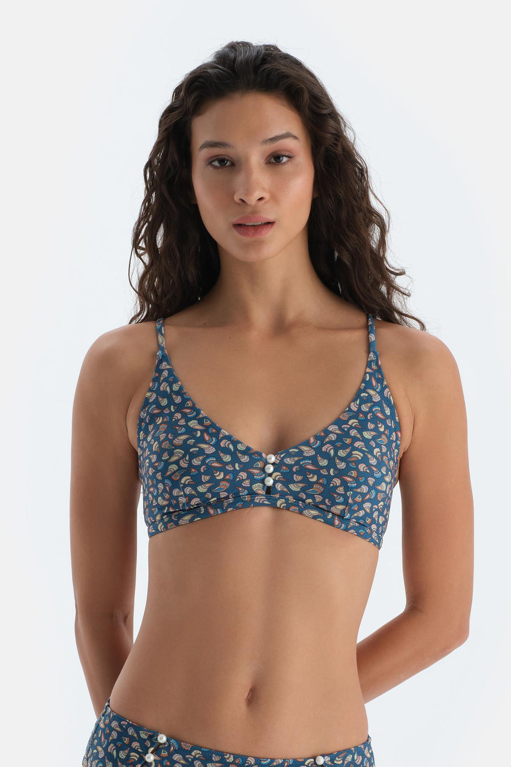 Multicolor Üçgen Geniş Bikini Üst