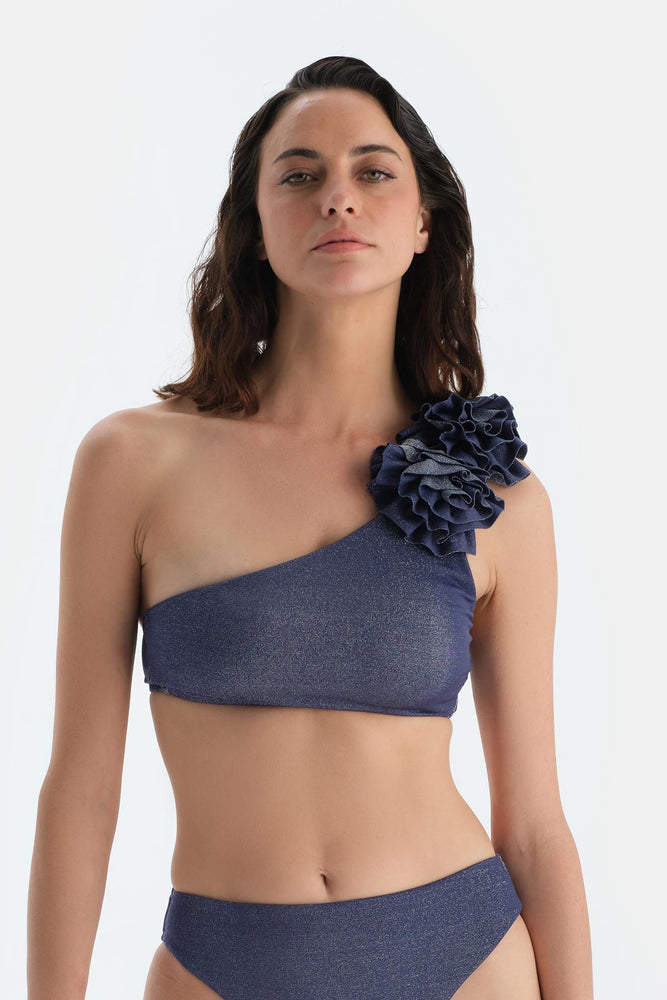 Mürdüm Tek Omuz Bikini Üst