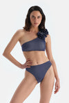 Mürdüm Tek Omuz Bikini Üst