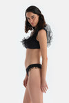 Siyah Tek Omuz Bikini Üst