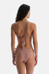 Kahverengi Üçgen Küçük Bikini Üst