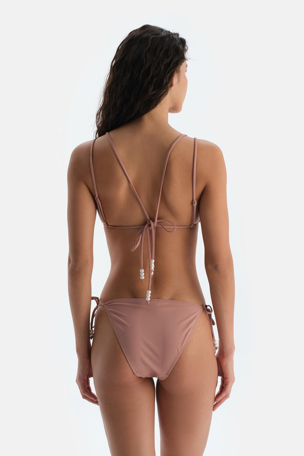 Kahverengi Üçgen Küçük Bikini Üst