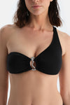 Siyah Tek Omuz Bikini Üst