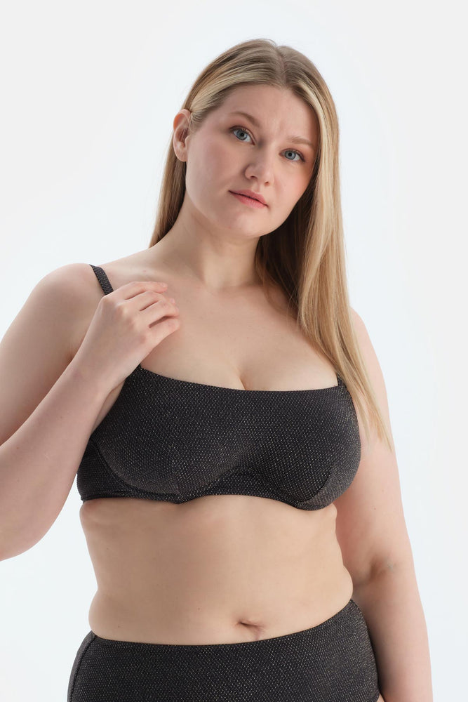 Siyah Korseli Toparlayıcı Bikini Üst