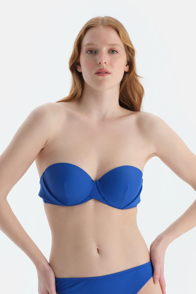 Sax Mavisi Straplez Bikini Üst