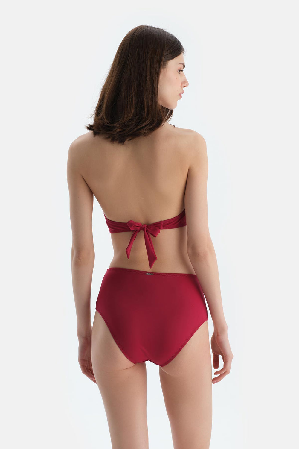 Bordo Üçgen Geniş Bikini Üst
