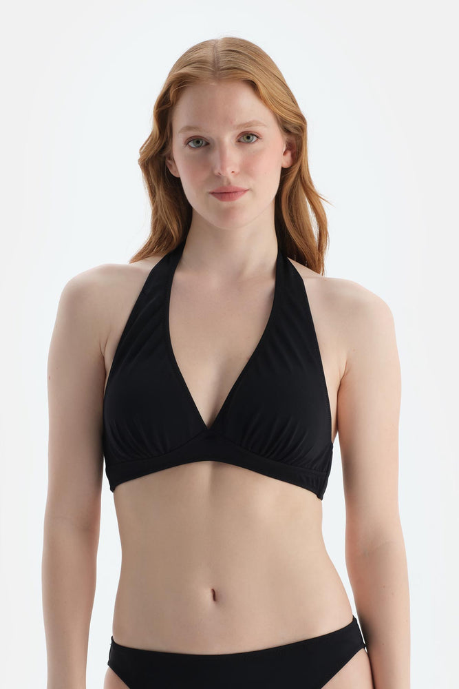Siyah Üçgen Geniş Bikini Üst