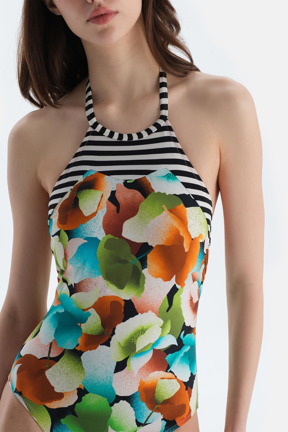 Multicolor Halter Yaka Mayo