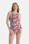 Multicolor Halter Yaka Mayo