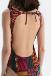Multicolor Halter Yaka Mayo
