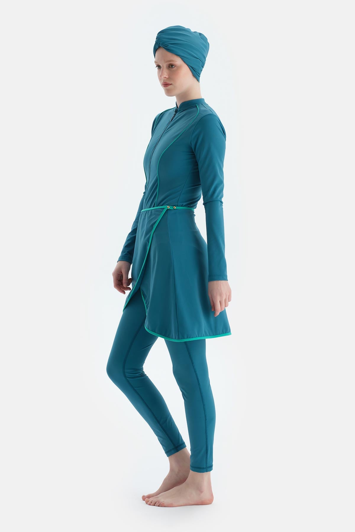 Petrol Mavi Fermuarlı Uk. 4 Parçalı Set