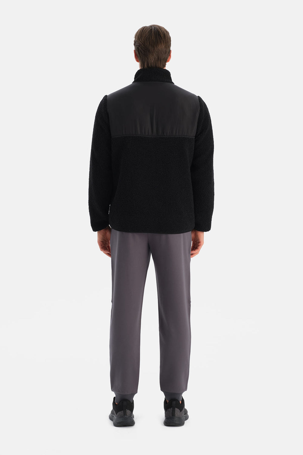 Siyah Erkek Önden Fermuarlı Polar Mont