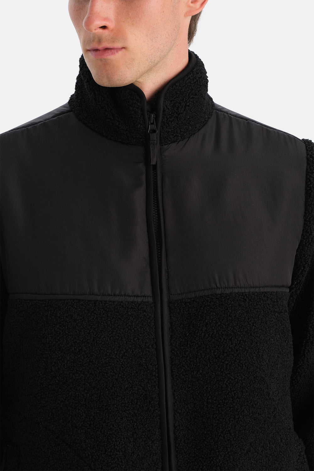 Siyah Erkek Önden Fermuarlı Polar Mont