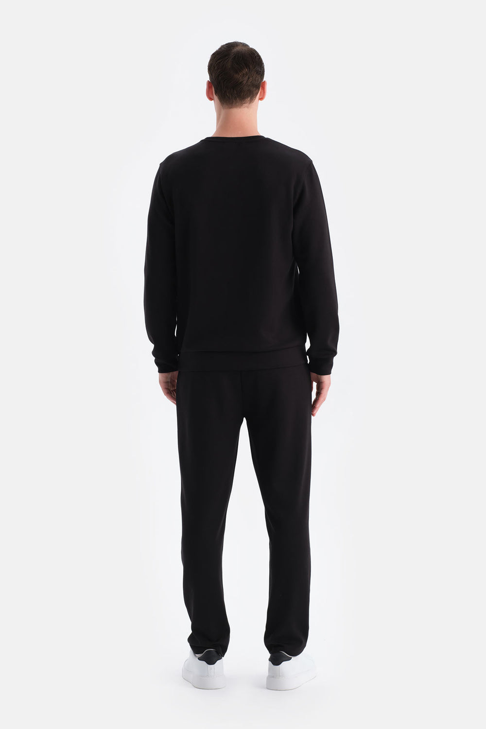 Siyah Scuba Bisiklet Yaka Sweatshirt