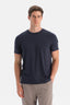 Lacivert Bis Yaka Soft Touch Tişört Regular