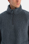 Füme Erkek Yarım Fermuarlı Sweatshırt