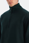 Koyu Yeşil Erkek Yarım Fermuarlı Sweatshirt
