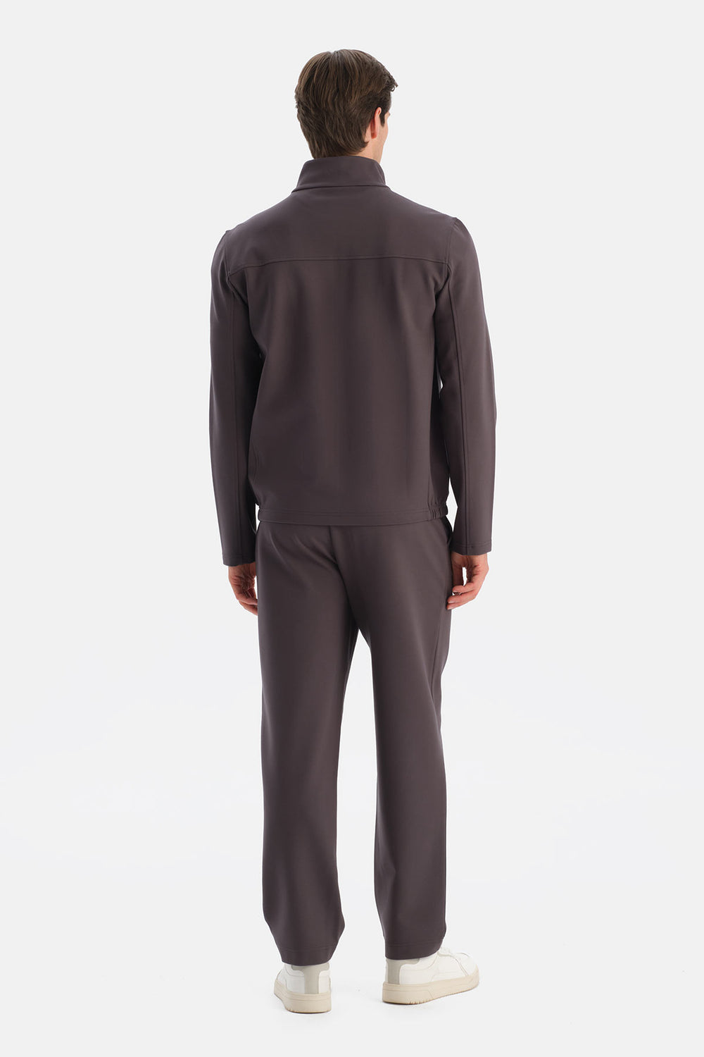 Siyah Fermuarlı Dik Yaka Sweatshirt