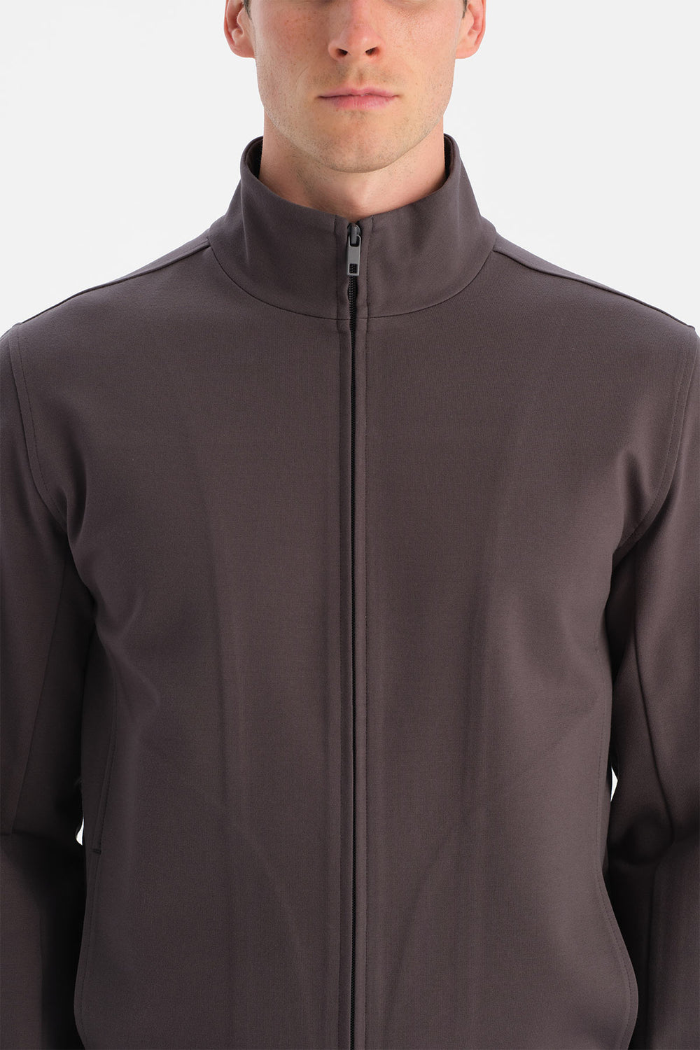 Siyah Fermuarlı Dik Yaka Sweatshirt