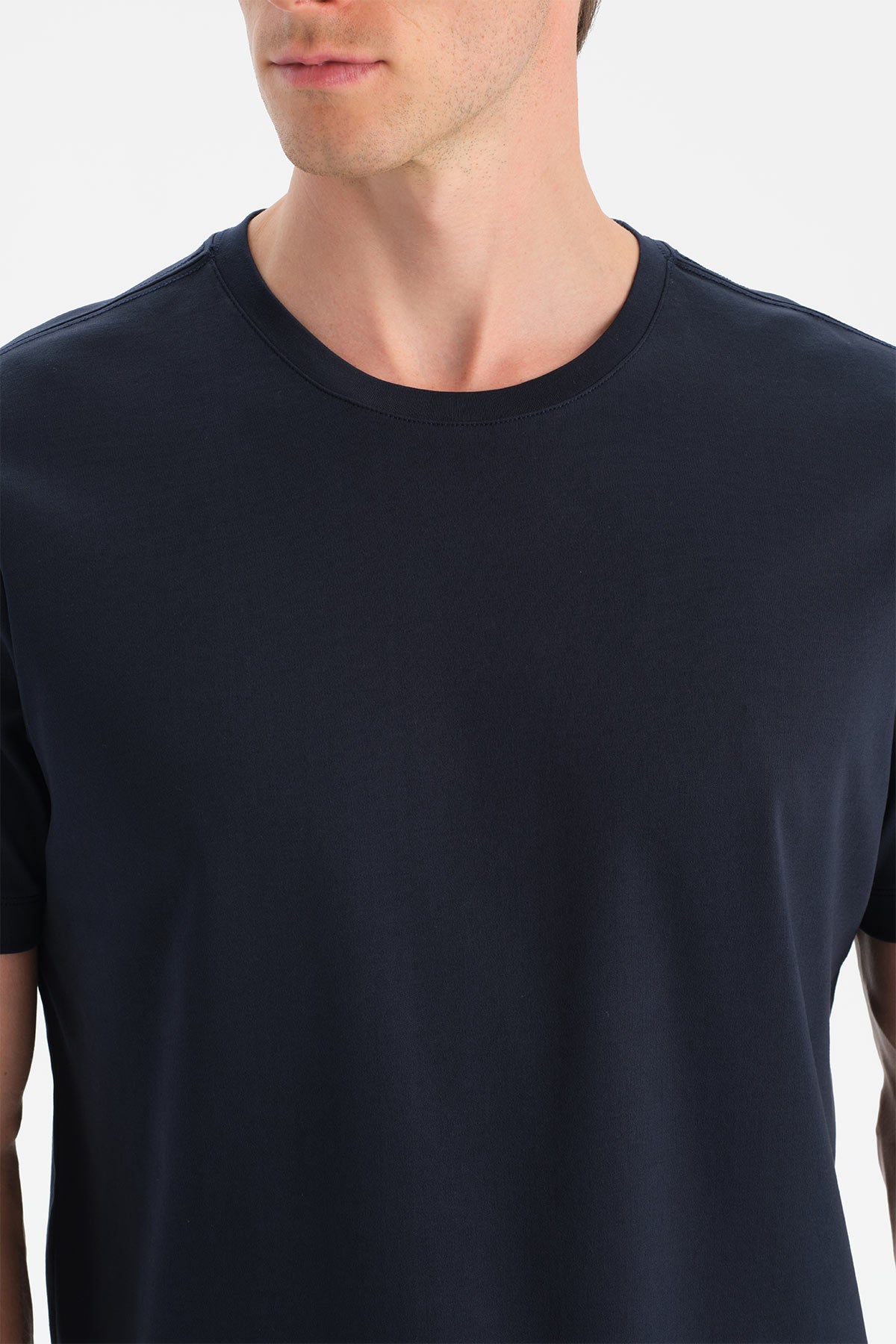 Lacivert Bis Yaka Regular Tişört