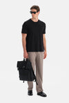 Siyah Bis Yaka Kısa Kollu Regular Tişört