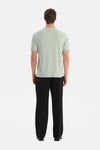 Mint Yeşili Bis Yaka Kısa Kollu Regular Tişört