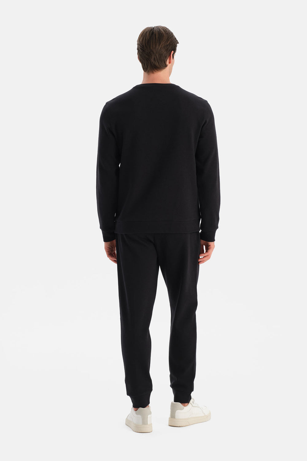 Siyah Bis Yaka Cepli Sweatshirt