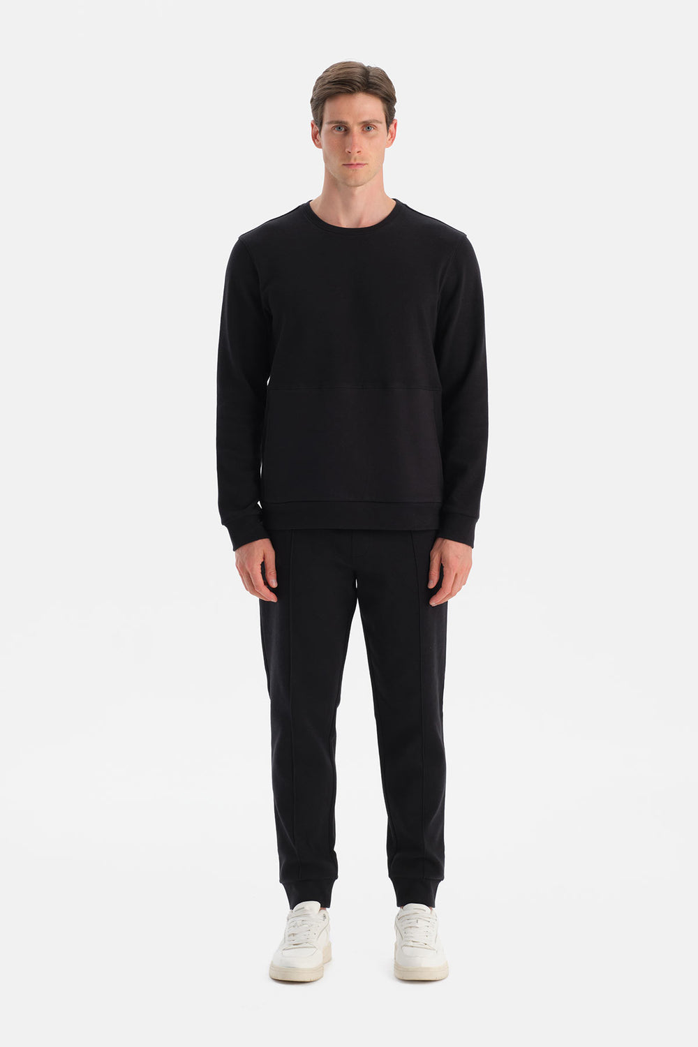 Siyah Bis Yaka Cepli Sweatshirt