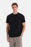 Siyah Yakası Biyeli Kısa Kollu Regular Tişört