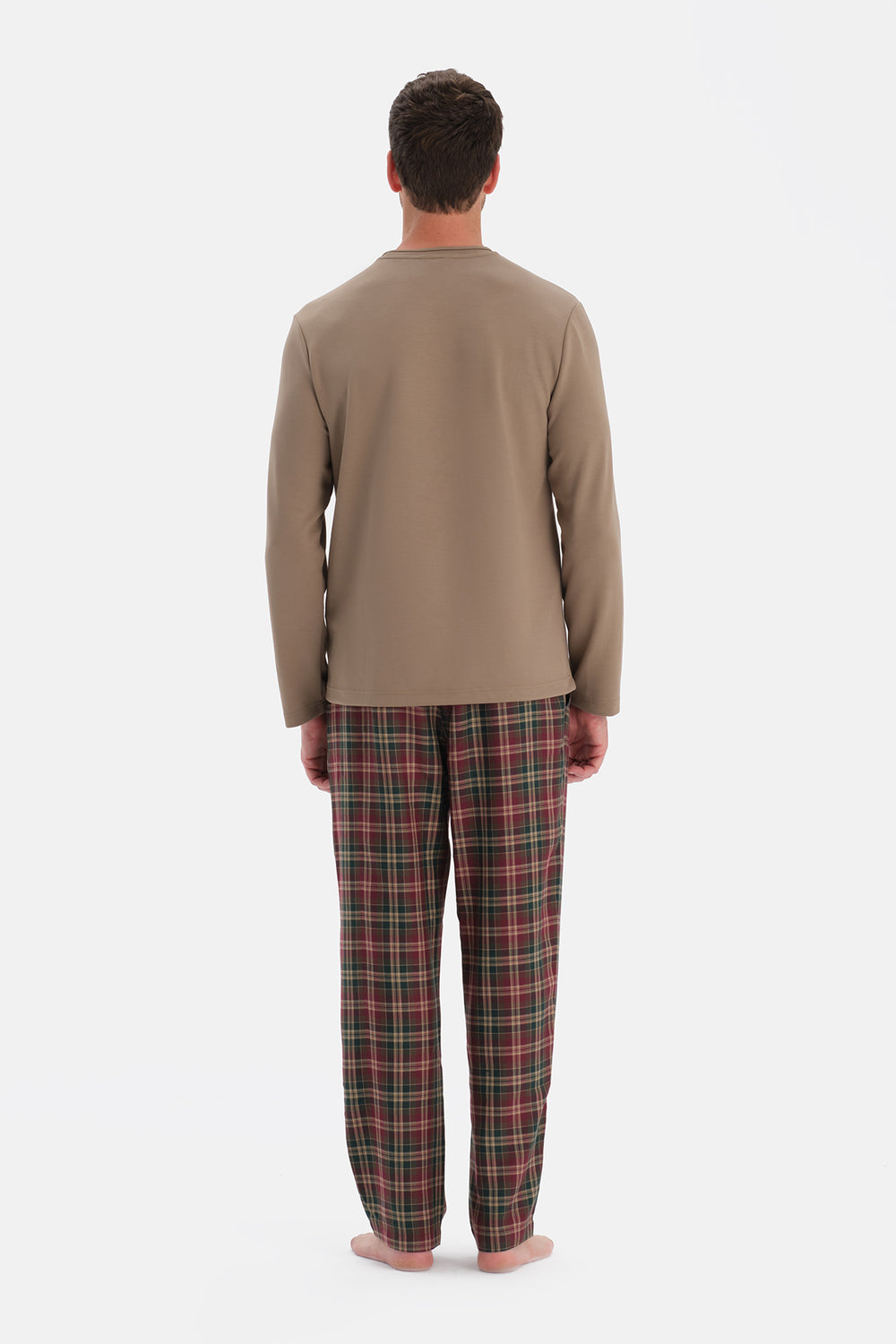 Sütlü Kahve Uzun Kollu Pijama Üst