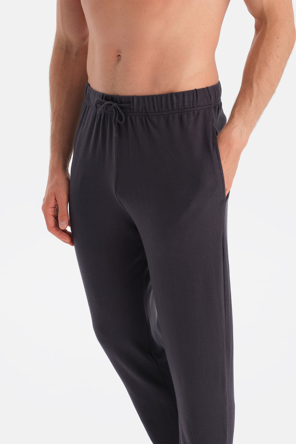 Antrasıt Uzun Kollu Termal Tişört Pantolon Pijama Takımı