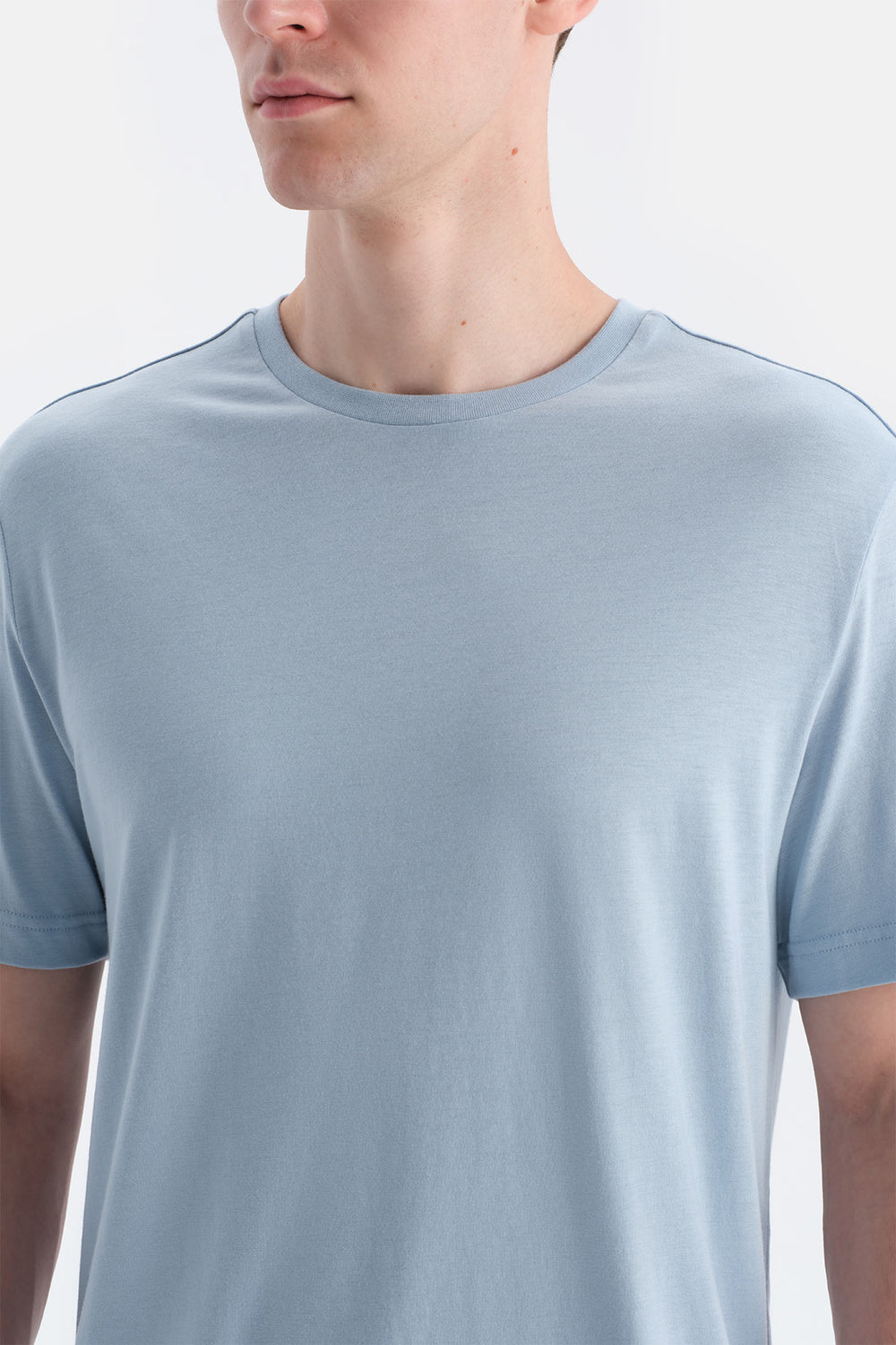 Mavi Kısa Kollu Altı Çizgili Tişört Pantolon Takım