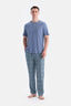 Mavi Patlı Altı Ekoseli Tişört Pantolon Takım