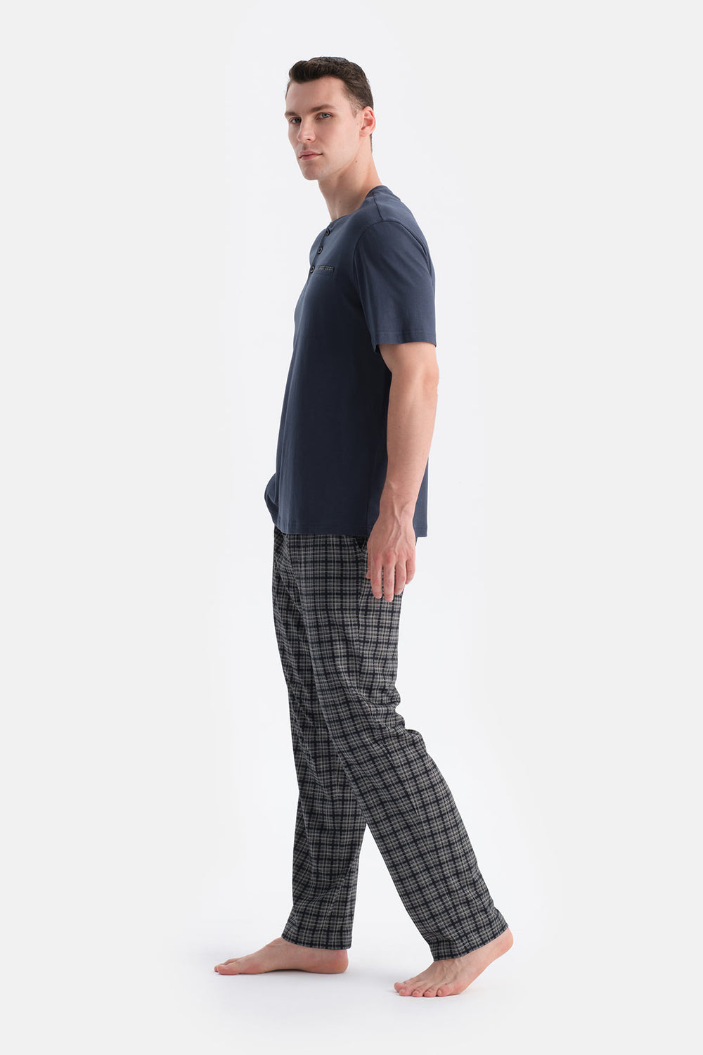 Füme Patlı Cep Detaylı Tişört Pantolon Takım