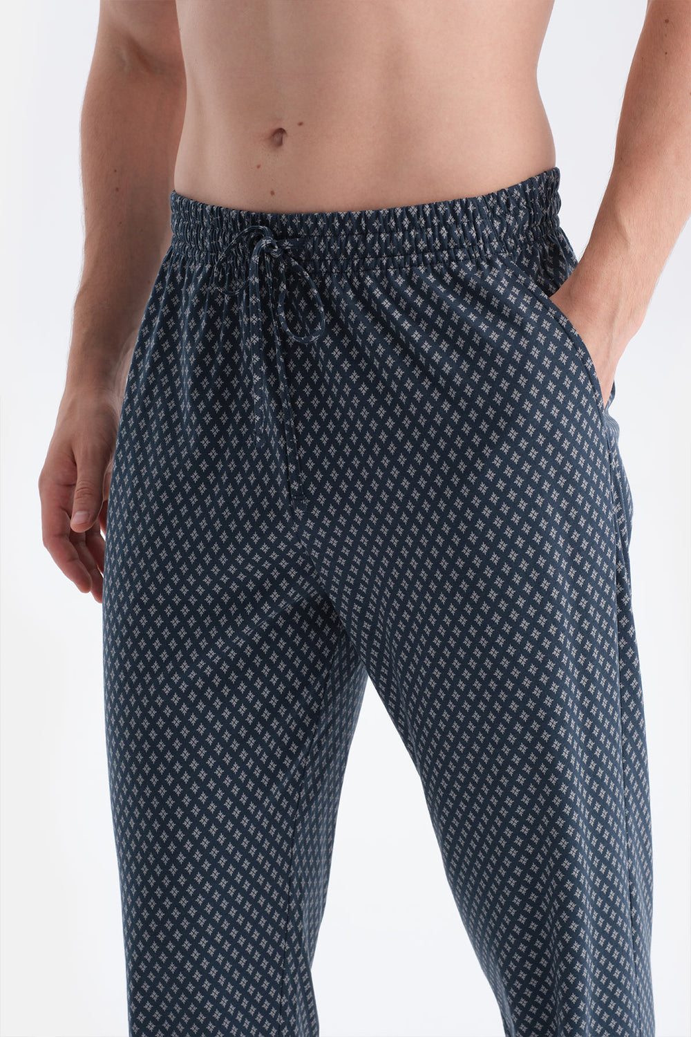 Indigo Uzun Kollu Dikiş Detaylı Tişört Pantolon Takım