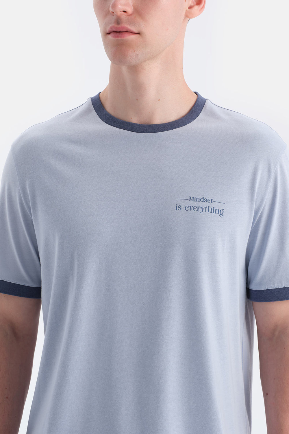 Mavi Ribana Detaylı Tişört Pantolon Takım