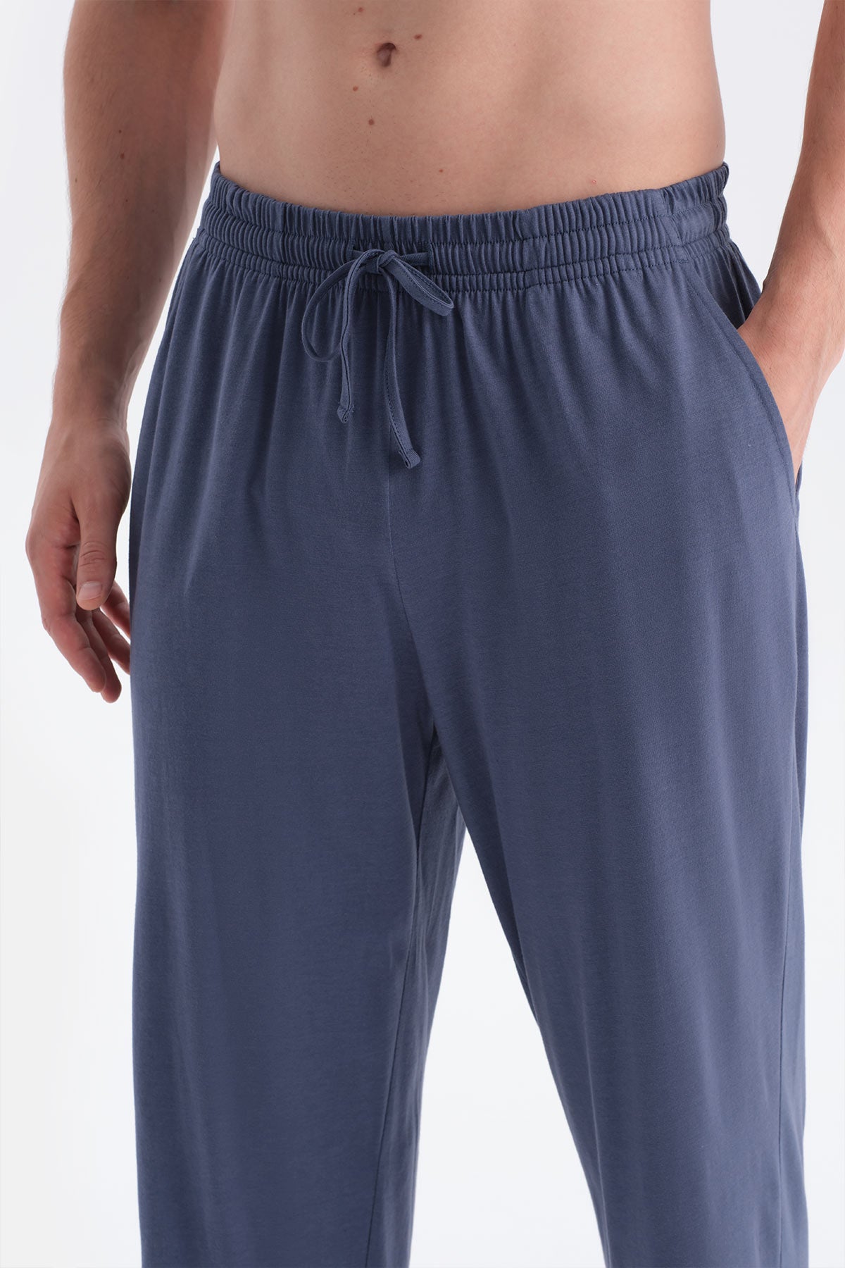 Mavi Ribana Detaylı Tişört Pantolon Takım