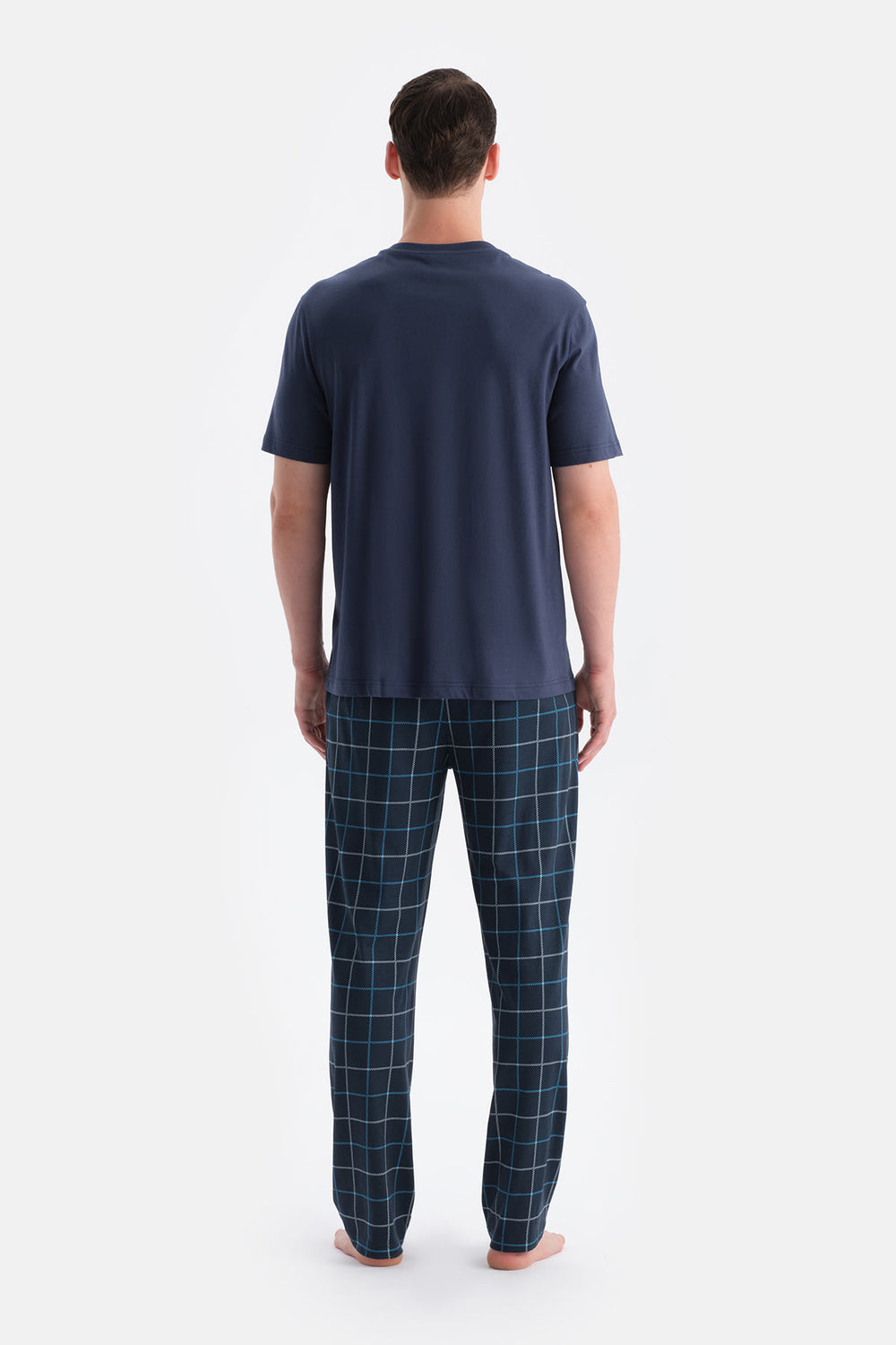 Lacivert Pat ve Cep Detaylı Üçlü Takım